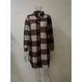 thumbnail image 4 of New Long Sleeve Plaid Print Button Open Front Long Cardigan Outerwear, 4 of 4