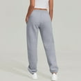 thumbnail image 5 of HKYNLAG Womens Fleece Lined Sweatpants Fleece High Waisted Athletic Workout Joggers Baggy Loungewear Bottoms Light Gray M, 5 of 5