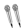 thumbnail image 3 of SHOWERORO 2Pack Mini Microphone for Recording Vocals Metal Silver with Karaoke Communication, 3 of 8