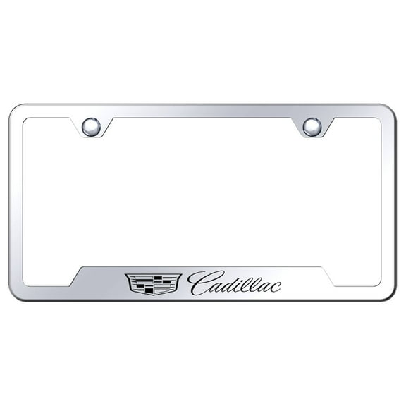 Au-TOMOTIVE GOLD Cadillac (New Logo) Laser Etched Cut-Out Frame - Mirrored