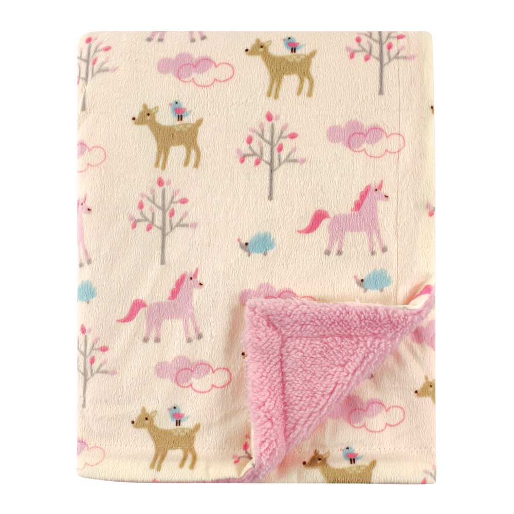 Luvable Friends Baby Boy and Girl Plush Blanket, Magical Forest