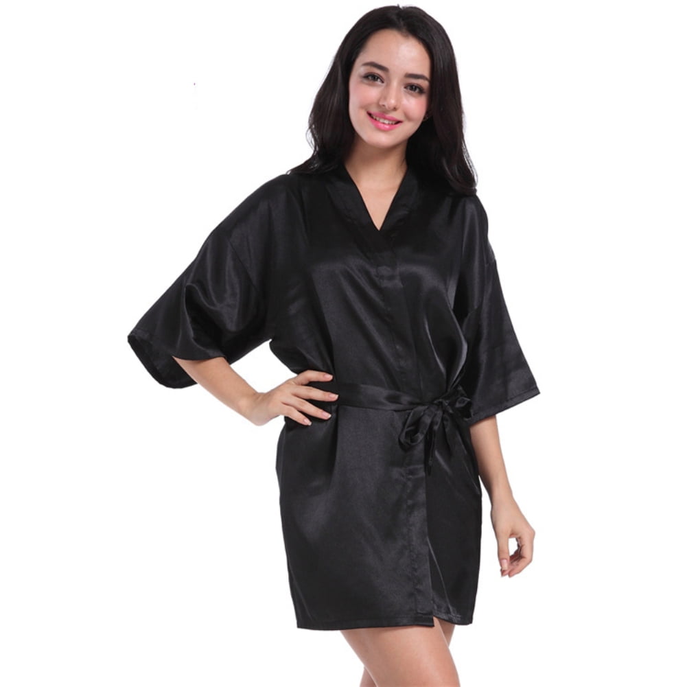 Black silk robe near me hot sale