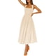 thumbnail image 5 of VISgogo - Vestido sin mangas para mujer, color sólido/estampado, busto fruncido, escote cuadrado, espalda abierta VISgogo  moda, 5 of 7