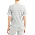 thumbnail image 2 of Self Esteem Juniors' Athletic Stripe Ruffle Short Sleeve T-Shirt, 2 of 4