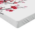 thumbnail image 2 of Ambesonne Japanese Fitted Sheet, Blossoms Sakura Plant, Twin Size, Dark Brown Dark Coral, 2 of 3