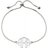Personalized Planet Women's Sterling Silver Circle Monogram Adjustable Bracelet, 8"