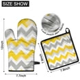 thumbnail image 6 of Yellow and Gray Modern Art Geometric Kitchen Oven Mitt and Pot Holder Sets 2 Pcs for Baking, Cooking and Grilling, Heat Resistant Up To 392 °F, 6 of 7