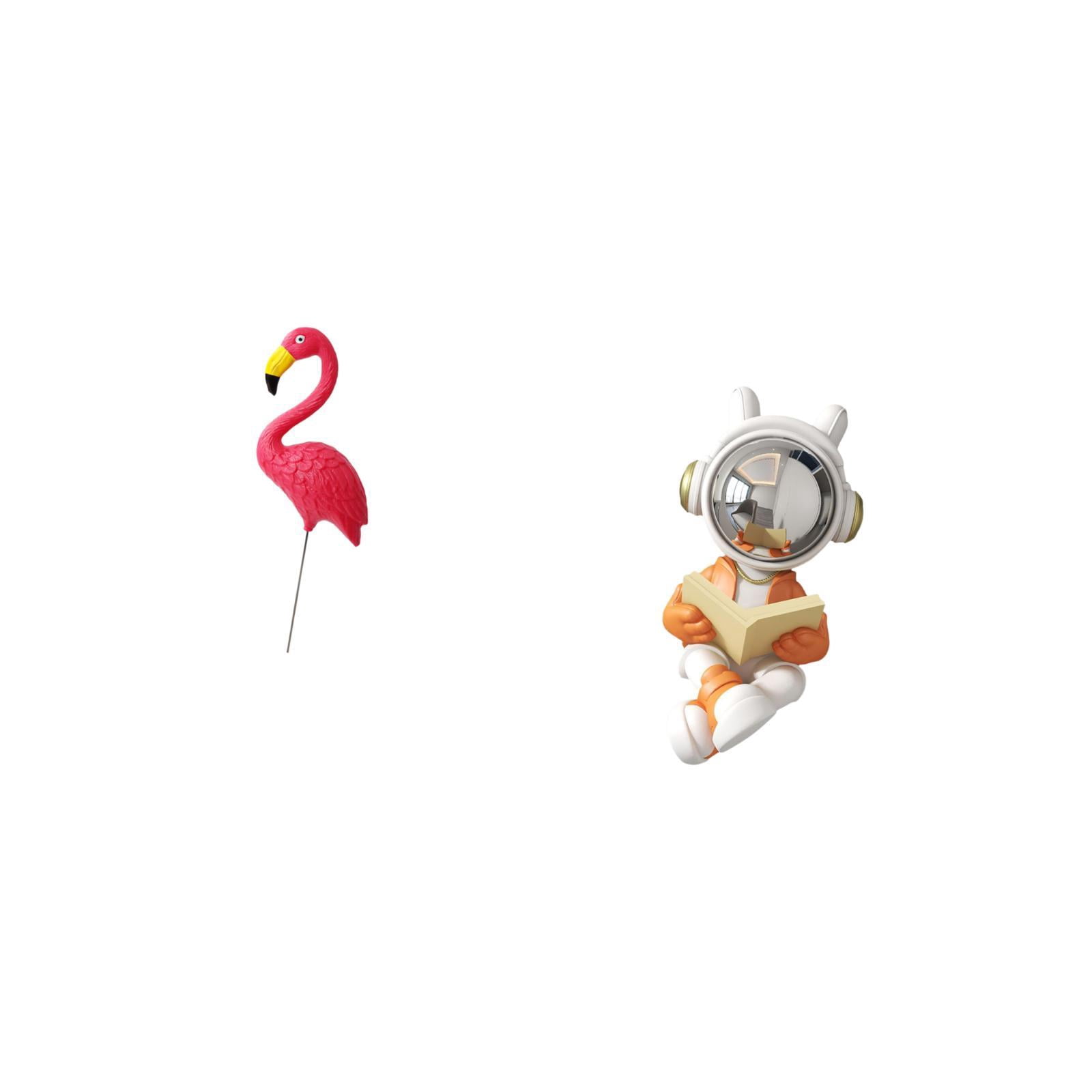 CarpNettore Flamingo Astronaut Garden Sculpture Figurine Statue Ornament for Holiday Spring Backyard Yard Art Accessories Desktop Table Centerpiece