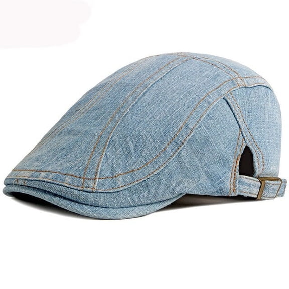SikaFu Berets Adjustable Cap Vintage Cotton Denim Beret Hat Ivy Newsboy Flat Cap Retro Artist Painter Hat Men Women Beret Cap