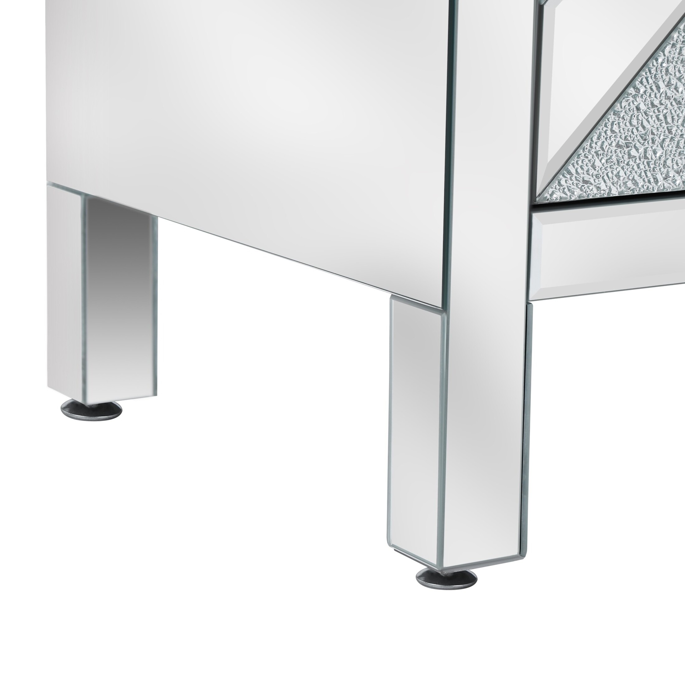 Noble House Storage Cabinet with Mirror Trim and M Shape Design Spliced Combination For Living Room, Dining Room, Entryway, Kitchen, Silver+Grey