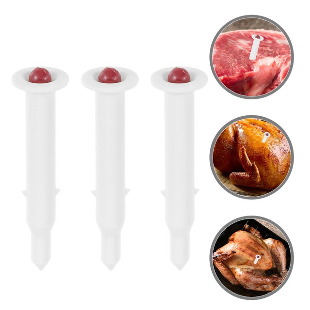 UPOUART Ensemble de 3 Thermomètres pour Viande de BBQ pour Aide à la Cuisson avec Conception en Acier Inoxydable