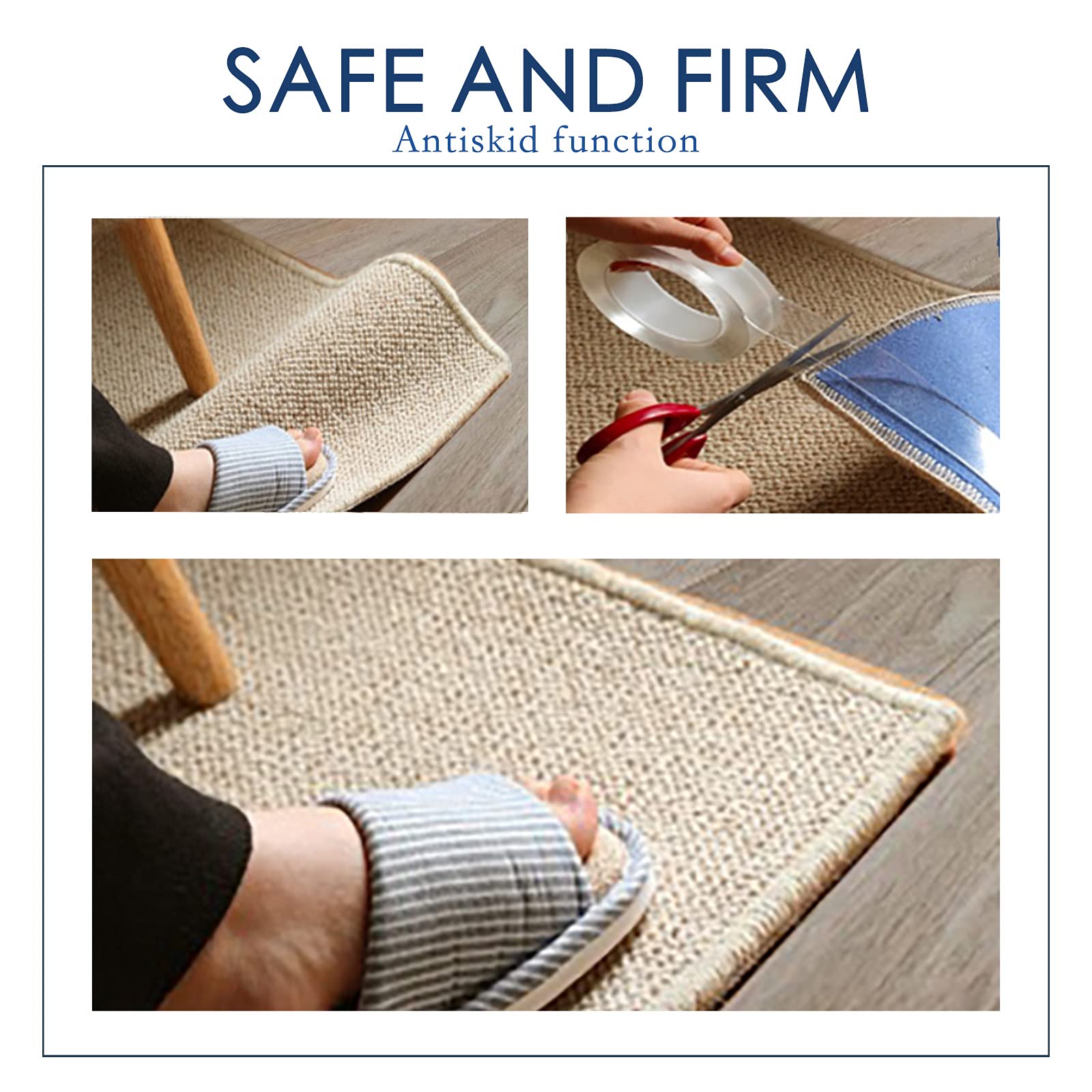 Double Sided Tape – Reusable Nano Adhesive Strips, Waterproof & Transparent, For Carpets, Pictures & Crafts
