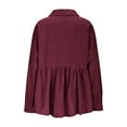 thumbnail image 5 of FRSASU Women's Corduroy Jackets Long Sleeve Coats Button Down Lapel Solid Casual Outwear Tops Wine, 5 of 9