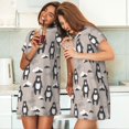 thumbnail image 4 of Fotbe Cartoon Bear Brown Bata de Dormir para Mujer con Estampado, Camisón de Algodón de Manga Corta, Ropa de Dormir Casual, 4 of 6