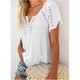 thumbnail image 3 of Camisa de mujer con escote en V, camisa de mujer con encaje en V transpirable, camisa de crochet de color puro, camisa de mujer de mayor durabilidad, 3 of 6