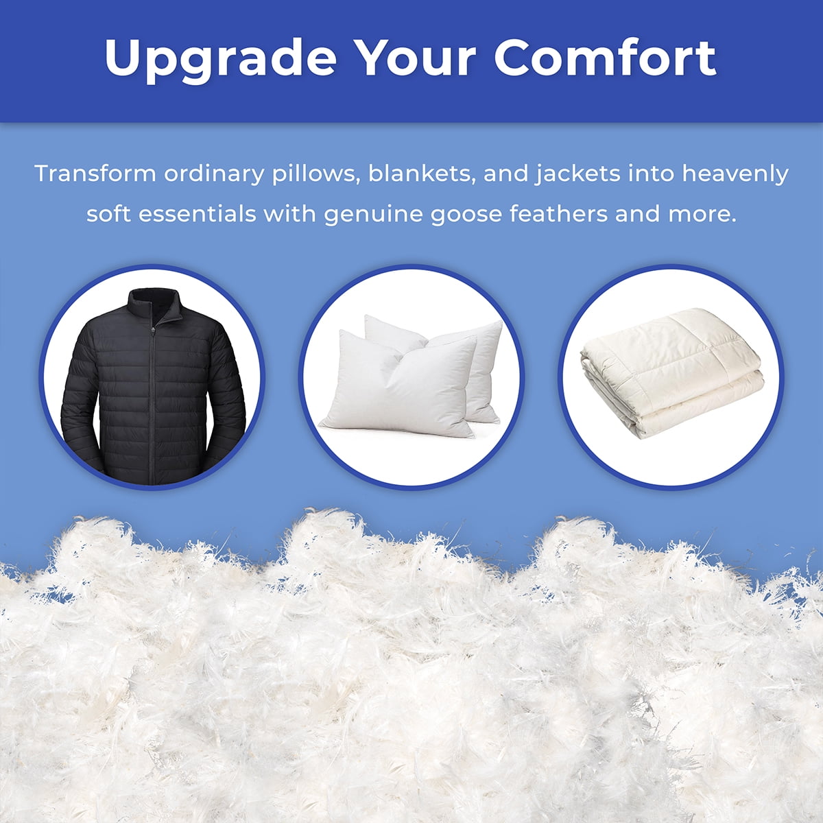 NEXTGEN Premium White Down/Goose Feathers 10/90 Stuffing & Fill Hypoallergenic Pillow Filling, restuffing, Fluffing, for Cushions, Comforters, Jackets - for DIY Projects and Home Décor