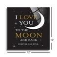 thumbnail image 3 of Love You Moon Back Slate Grey Stars 12 x 12 Glass Wall Hanging Sign, 3 of 4