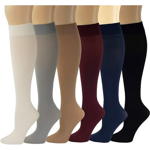 Casewin Compression Socks（6 Pair) for Women & Men Circulation 20-30mmhg Knee High Sock is Best Support for Athletic Running,Cycling