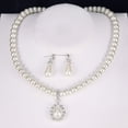 thumbnail image 5 of Soumake Royal Style Princess Imitation Pearl Teardrop Pendant Elegant Necklace Earrings Fashion, 5 of 8
