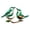 A002- Green, variant on Blue Metal Bird Wall Art Pair of Blue Birds Metal Wall Decor for Outdoor Indoor Home Garden Patio Fence Add A Touch to Your Space
