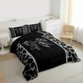 thumbnail image 3 of Feelyou Chic Grey Bow-tie Bedding Comforter Set for Kids, Modern Cheetah Print Twin Comforter Sets, Fashion Bling Diamond Reversible Bedding Set, Breathable Home Decor, 2pcs, 3 of 8