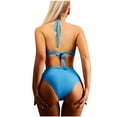 thumbnail image 4 of Inleife Two Piece Swimsuits for Women Women's Fashionable Solid Color High Waisted Hollow Out Bikini Foreign Trade Swimsuit, 4 of 5