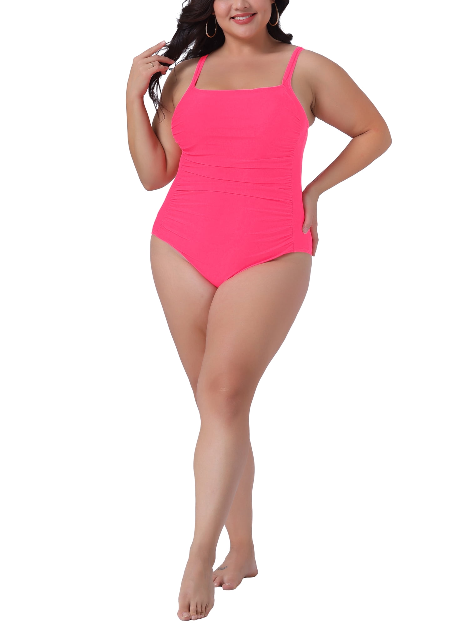 DARING DIVA Women's Plus Size Ruched Bathing Suit Swimwear 4X Watermelon Red