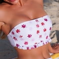 thumbnail image 5 of XIAOCHA Women's Bandeau Bikini Set Strapless Sleeveless Heart Print Ruffled Cheeky Bottom Quick Dry Cute Beach Swimsuits, 5 of 9