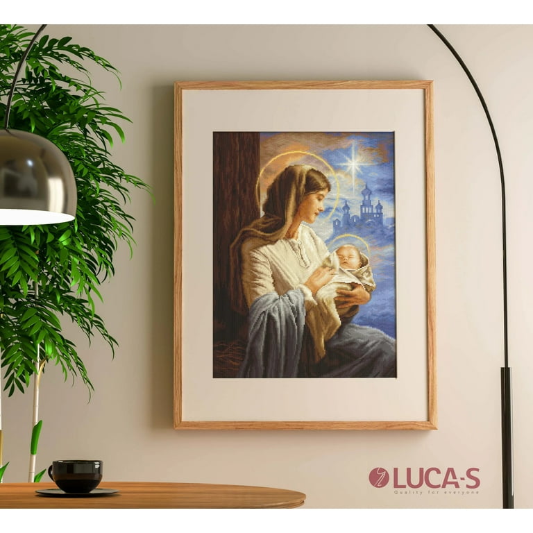 Luca-S Saint Mary & the Child Counted Cross-Stitch Kit