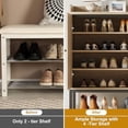 thumbnail image 4 of Studyset 46IN Shoe Cabinet With Rattan Doors,Shoe Storage Organizer,Adjustable Shelves,Freestanding 7-Tier Shoe Storage Cabinet for Entryway,Hallway,Living Room,White,Rattan Shoe Cabinet With 3 Doors, 4 of 8