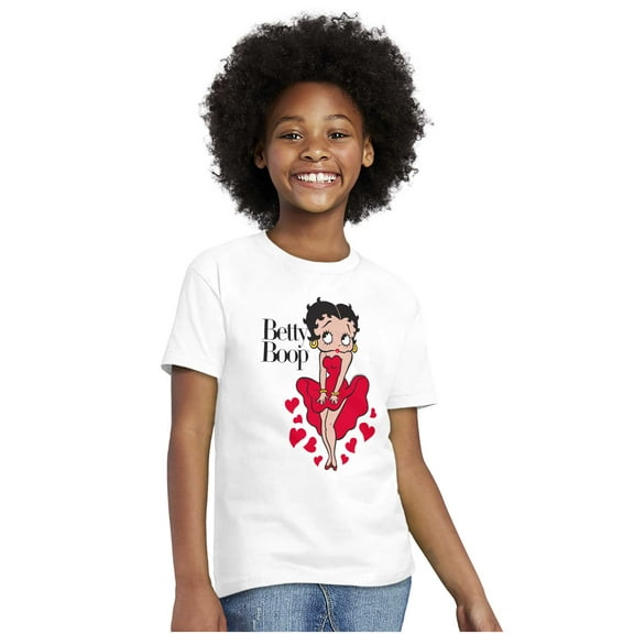 Vintage Betty Boop Cartoon Hearts Girls Kids T Shirt Tees Teen Brisco Brands S