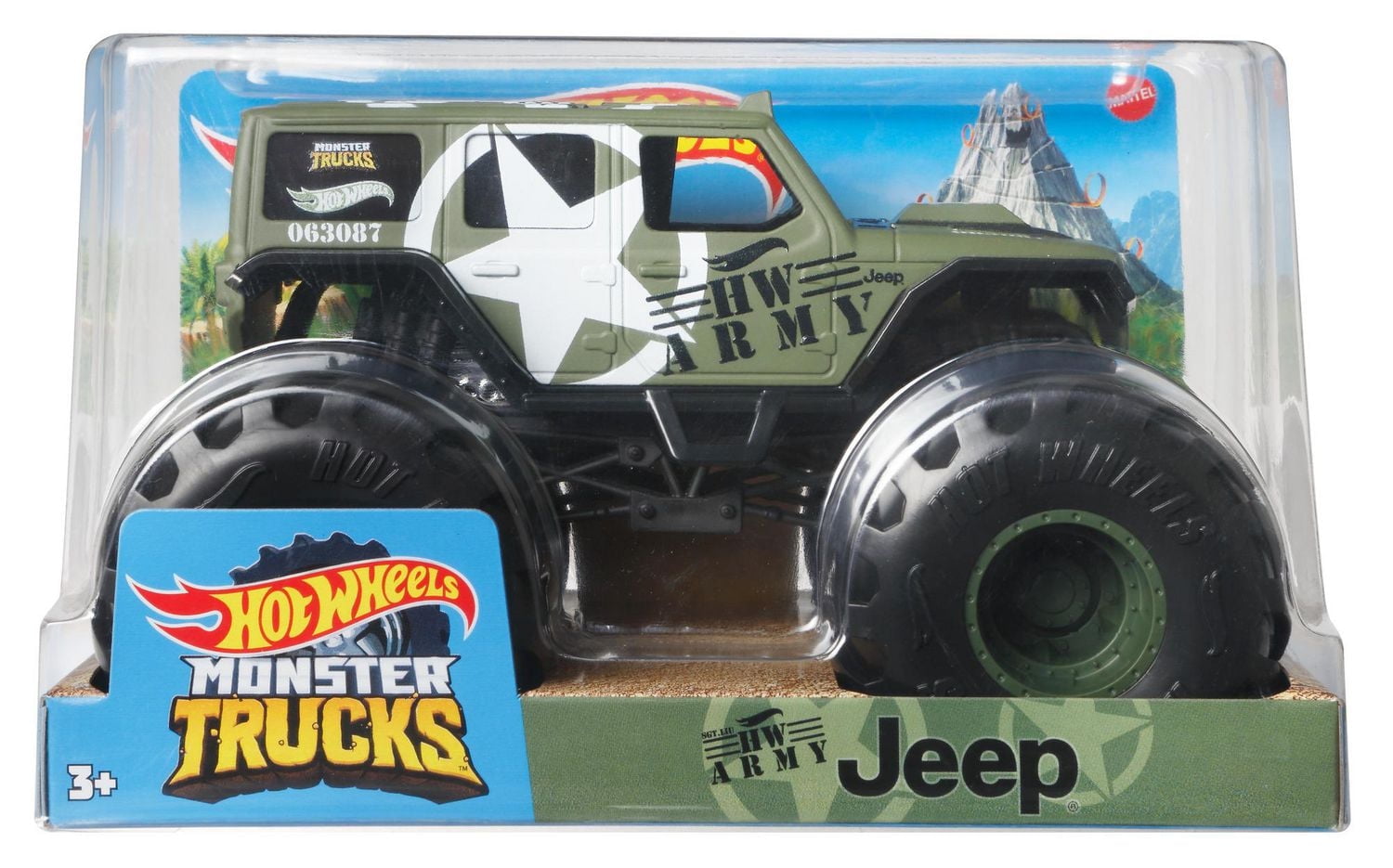 Hot Wheels Monster Trucks 1:24 scale 2018 Jeep Wrangler Vehicle