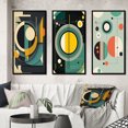 thumbnail image 1 of Designart "Retro Dimensions of the Mid-century Era I" Modern Midcentury Framed Wall Art Set Of 3 - Blue Abstract Midcentury Frame Gallery Set For Office Decor, 1 of 6