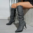 thumbnail image 5 of POROPL Boots for Women Mid Calf High Heel Shoes,Boots for Women Size 7, 5 of 9