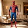 thumbnail image 5 of Spider Superhero Full Body Costume,Spider Role Halloween Costumes Halloween Bodysuit for Party Blue 140, 5 of 5