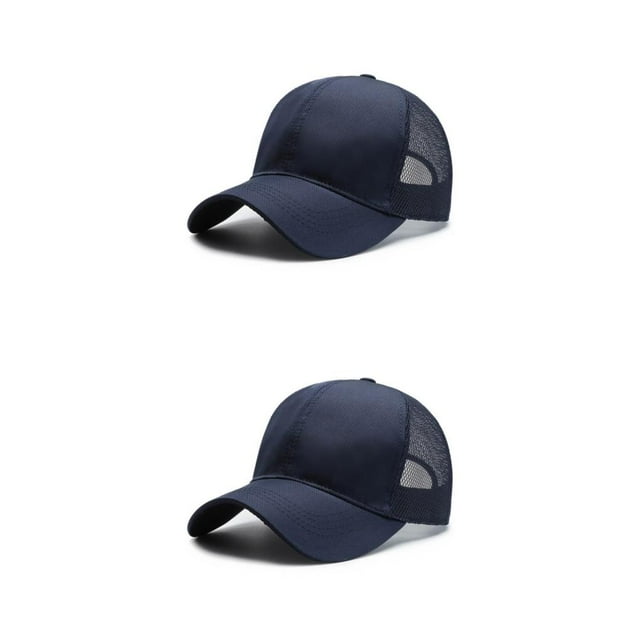 ZheElen Breathable Baseball Cap For Men Adjustable Strap Sporty Style Lightweight Comfortable Male 3D Embroidery Snap-back Hats navy blue 2Set