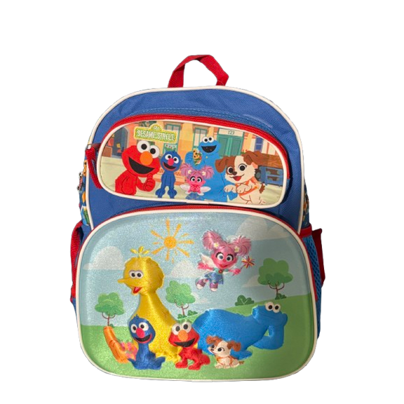 Sesame Street Elmo and Friends 3D Molded 12" Backpack, Blue Backpack