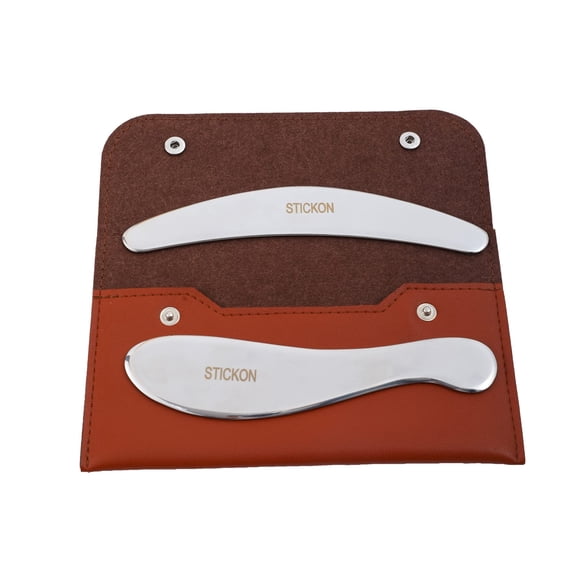 Masajeador STICKON Gua Sha 2 en 1 Herramienta de Acero Inoxidable