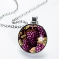thumbnail image 2 of Grape Glass Circular Pendant Necklace - Elegant Jewelry for Women, 2 of 5