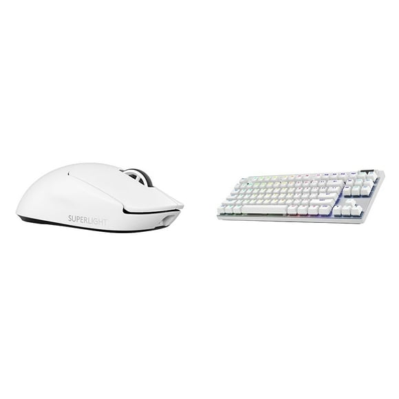 Logitech G Pro X Superlight 2 Lightspeed Wireless Gaming Mouse + G Pro X TKL Lightspeed Wireless Gaming Keyboard (Tactile) Bundle - White