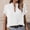 White, variant on Women Short Sleeve Christmas gift Thin section Leisure Chiffon Loose Fitting Fashion Durable Sexy Lining White Trendy Short Sleeve Size 2XL