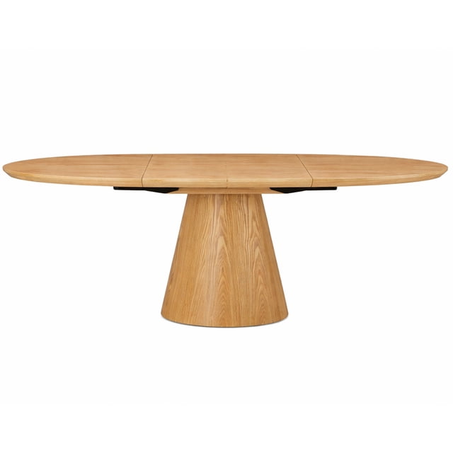 Ilios Innova | Mesa Extensible de Madera 160 a 200 cm con Base Pedestal Cónica, Diseño Moderno para Comedor