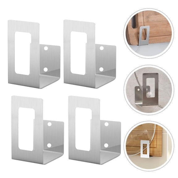 PBPBOX Pot Mounted Pot Lid Organizer Silver Stainless Steel 4Pcs 2.7X1.8X1.5In