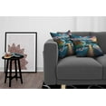 thumbnail image 2 of Ambesonne Lake Throw Pillow Cover Pack of 2, Wooden Pier Dramatic Night, 2 Pcs-16"x16", Coral Dark Turquoise, 2 of 5