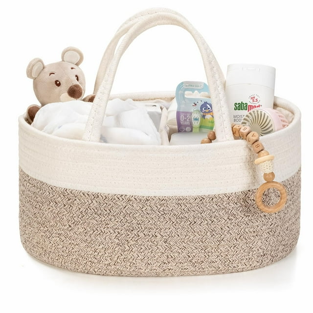 Organizador de pañales Kodomoore blanco y beige marrón