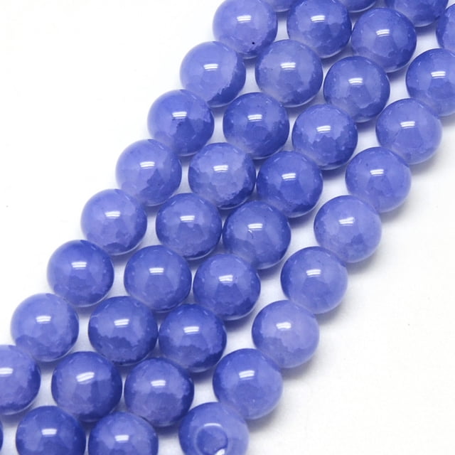 Baking Painted Crackle Glass Beads Strands Round Medium Slate Blue 6mm Hole: 1.3~1.6mm about 133pcs/strand 31.4 inch