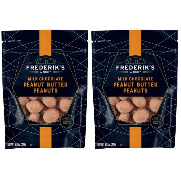 Frederik's Milk Chocolate Peanut Butter Peanuts, 9.5 Ounces (2 Bags)