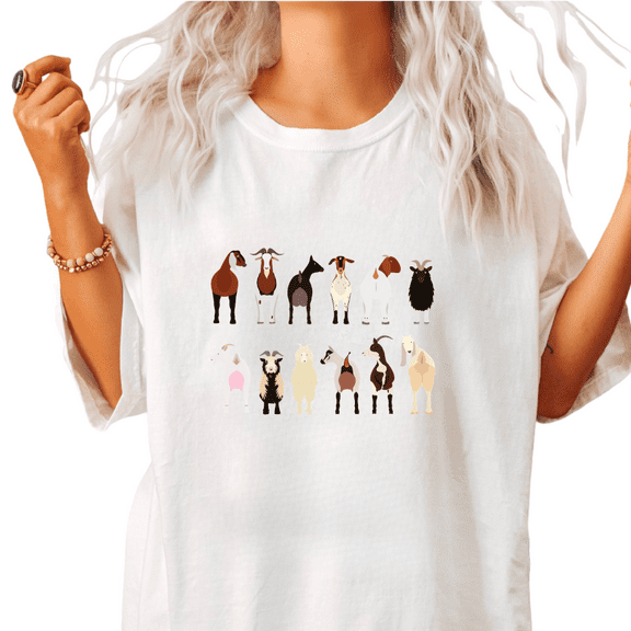 White Graphic Tees Print Tshirt Shirts S-5XL Goat Collection Stylish Casual Tops