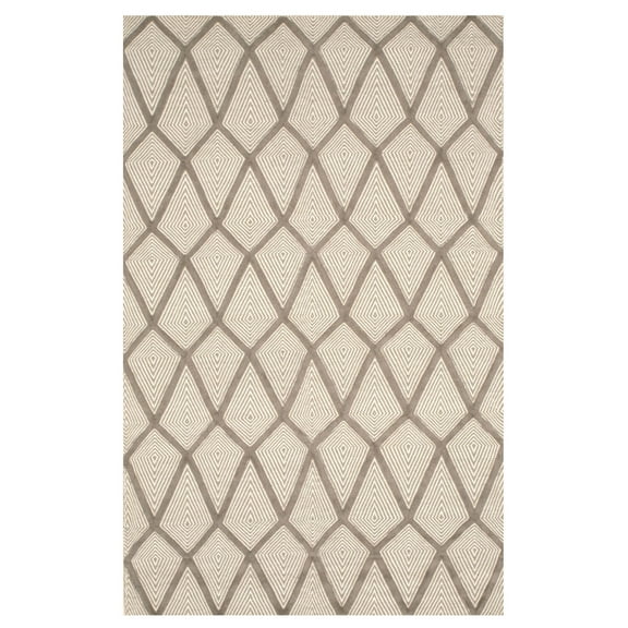 EORC Gray Handmade Wool Transitional Xavier Rug, 6' x 9'
