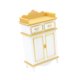 thumbnail image 2 of Gabinete en miniatura para casa de muñecas a escala 1/12, muebles para casa de muñecas, muebles pequeños Oro blanco, 2 of 9